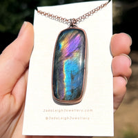 Rose necklace, copper and labradorite