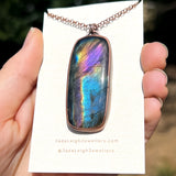 Rose necklace, copper and labradorite