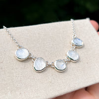 Moonstone multi stone chain necklace