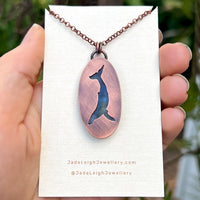 Whale totem spirit animal necklace, labradorite and copper