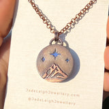 Copper moonstone reversible pendant