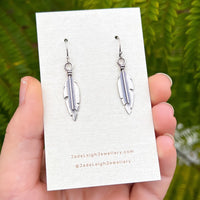 Sterling silver feather earrings