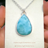 Shark reversible animal pendant, larimar & sterling silver