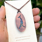 Whale totem spirit animal necklace, labradorite and copper