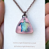 Turtle spirit animal necklace, copper and labradorite