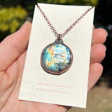 Copper labradorite dragon pendant
