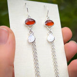 Garnet chain earrings