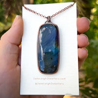 Rose necklace, copper and labradorite