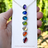 Rainbow chakra gemstone pendant