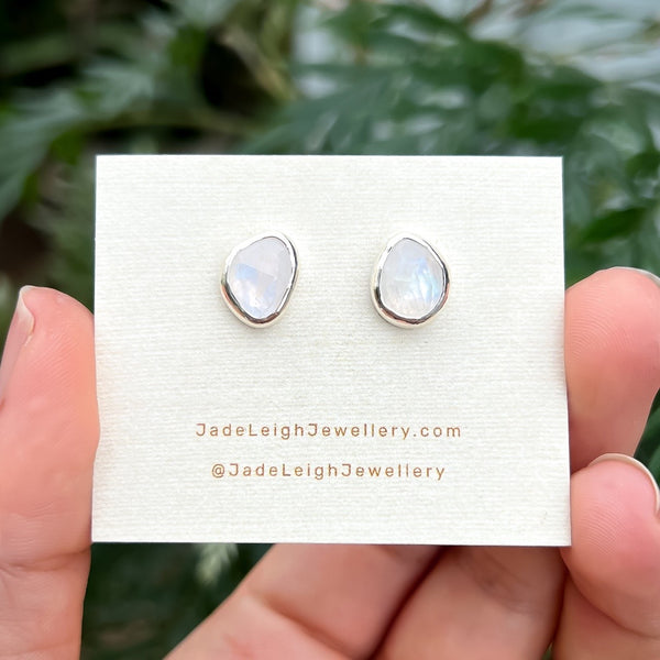 Moonstone stud earrings