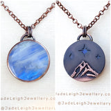 Copper moonstone reversible pendant