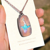 Shark spirit animal necklace, copper and labradorite