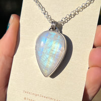 Moonstone and mountains Night Court pendant