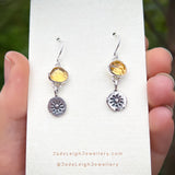 Citrine charm earrings