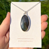 Feather necklace, labradorite & sterling silver