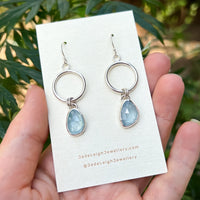 Aquamarine hoop earrings