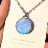 Copper moonstone reversible pendant