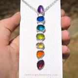 Rainbow chakra gemstone pendant