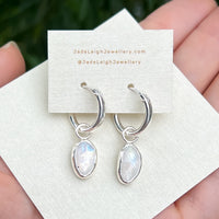 Moonstone hoop earrings