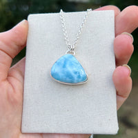 Seal spirit animal pendant, larimar & sterling silver