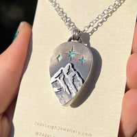 Moonstone and mountains Night Court pendant