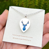 Stag necklace, labradorite and sterling silver