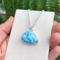 Seal spirit animal pendant, larimar & sterling silver