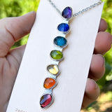 Rainbow chakra gemstone pendant