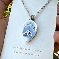 Moonstone and mountains Night Court pendant