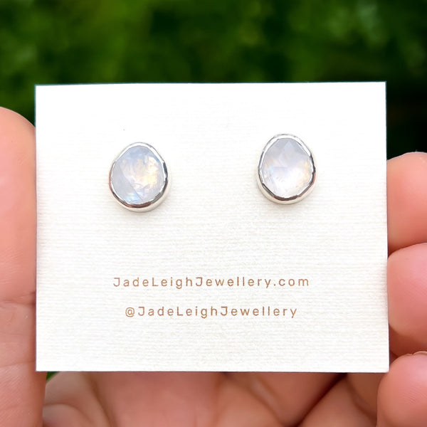 Moonstone stud earrings