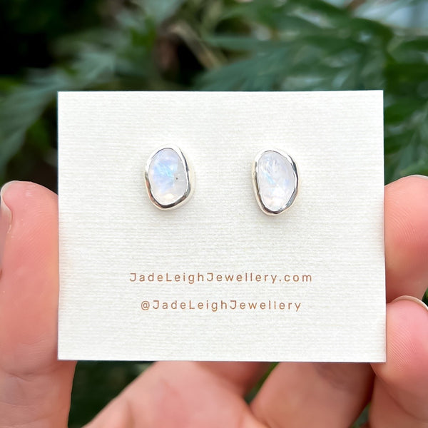 Moonstone stud earrings