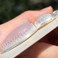 Crescent moonstone and rose quartz pendant