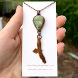 Wedge tailed eagle pendant, copper & labradorite