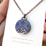 Copper moonstone reversible pendant