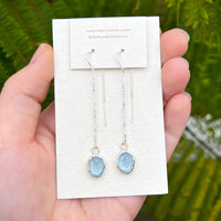 Aquamarine threader earrings