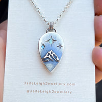 Moonstone and mountains Night Court pendant