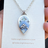 Moonstone and mountains Night Court pendant