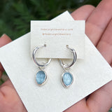 Aquamarine hoop earrings