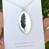 Feather necklace, labradorite & sterling silver