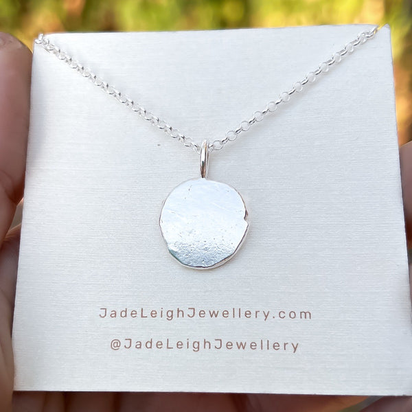 Molten silver rustic mini pendant