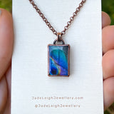 Koala silhouette necklace, labradorite and copper