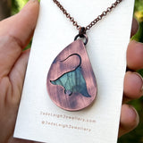 Manta ray totem spirit animal necklace, labradorite and copper