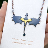 Dragons necklace, copper & brass