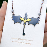 Dragons necklace, copper & brass