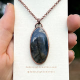 Whale totem spirit animal necklace, labradorite and copper