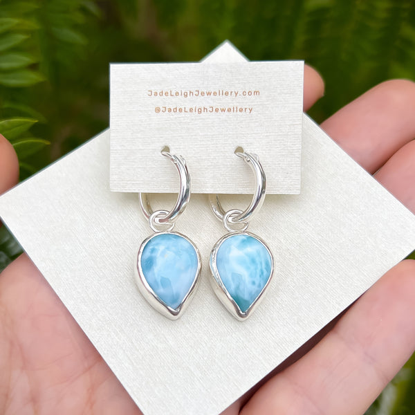 Larimar hoop earrings