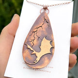 Copper labradorite dragon lightning pendant