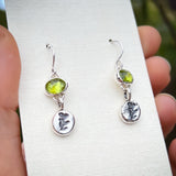 Peridot charm earrings