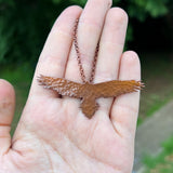 Wedge tailed eagle pendant - hammered texture, copper