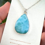 Shark reversible animal pendant, larimar & sterling silver